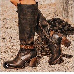 Freebird Holland Distressed Black/Brown Tall Boot Size 7